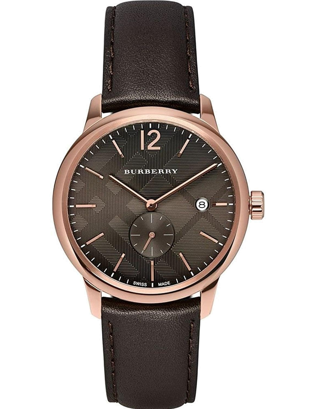 Montre Burberry The Classic Round BU10012 Bracelet en cuir marron