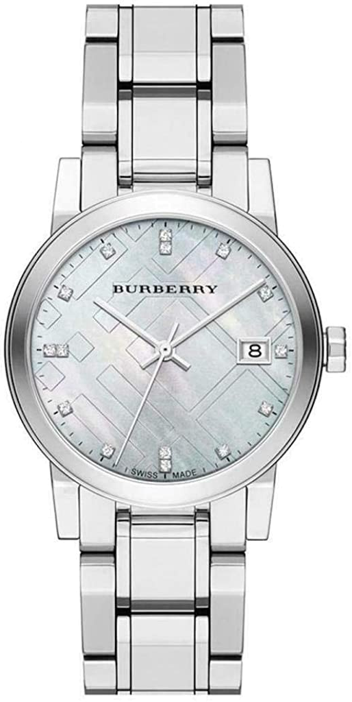Montre Femme Burberry BU9125 The City Acier Nacre et Diamants