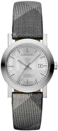 Montre Burberry BU1873 Bracelet en Cuir Gris et Cadran Anthracite
