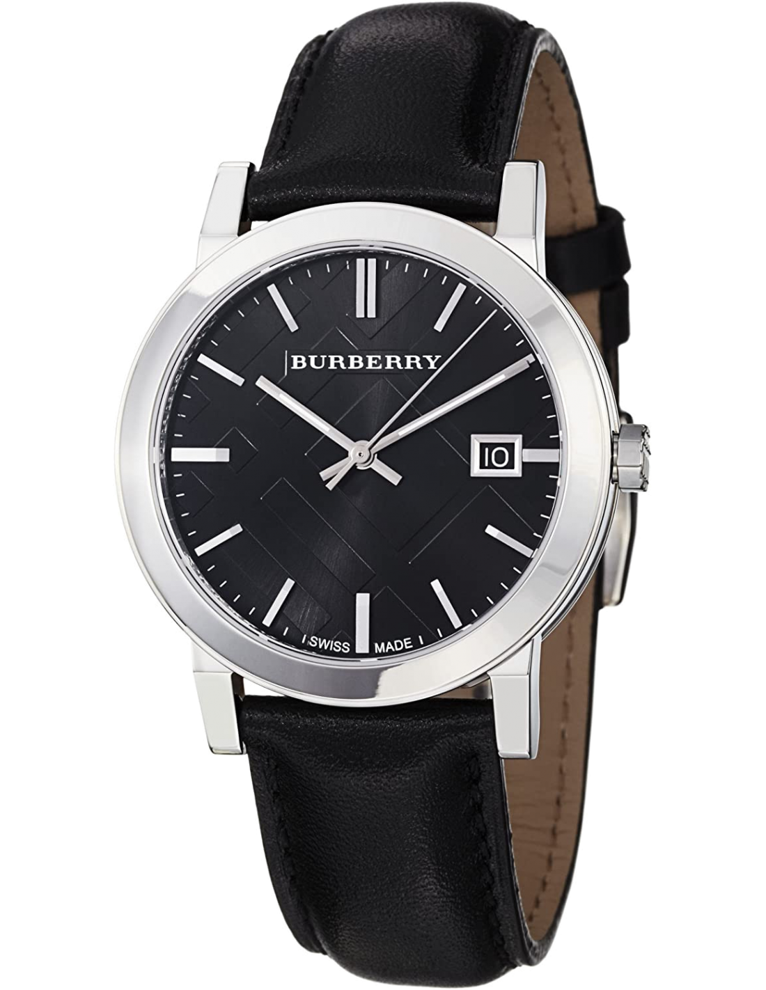 Montre Homme Burberry BU9009 ronde bracelet en cuir noir