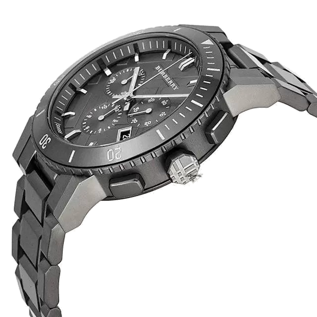 Montre Homme Burberry BU9381 Chronographe Sport en Acier Gris Swiss Made vue 3