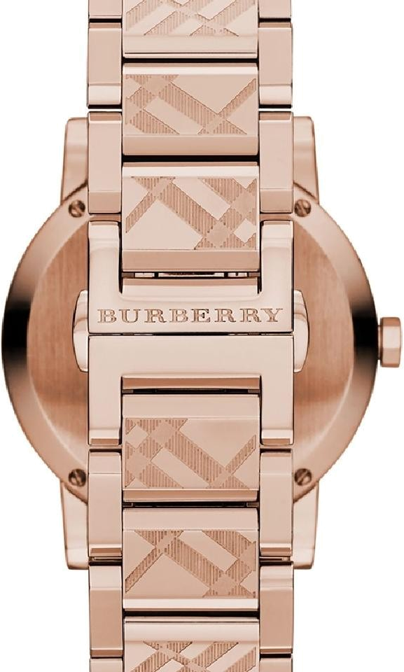 Détail du bracelet cuir noir de la Burberry BU9146 — Montres Outlet