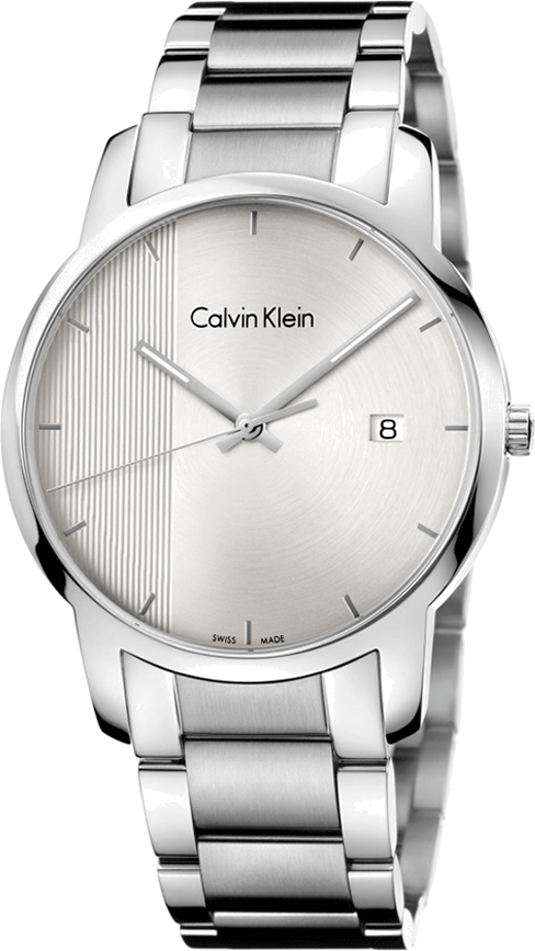 Montre Homme Calvin Klein City K2G2G14X Quartz Cadran argenté Bracelet en acier inoxydable argenté