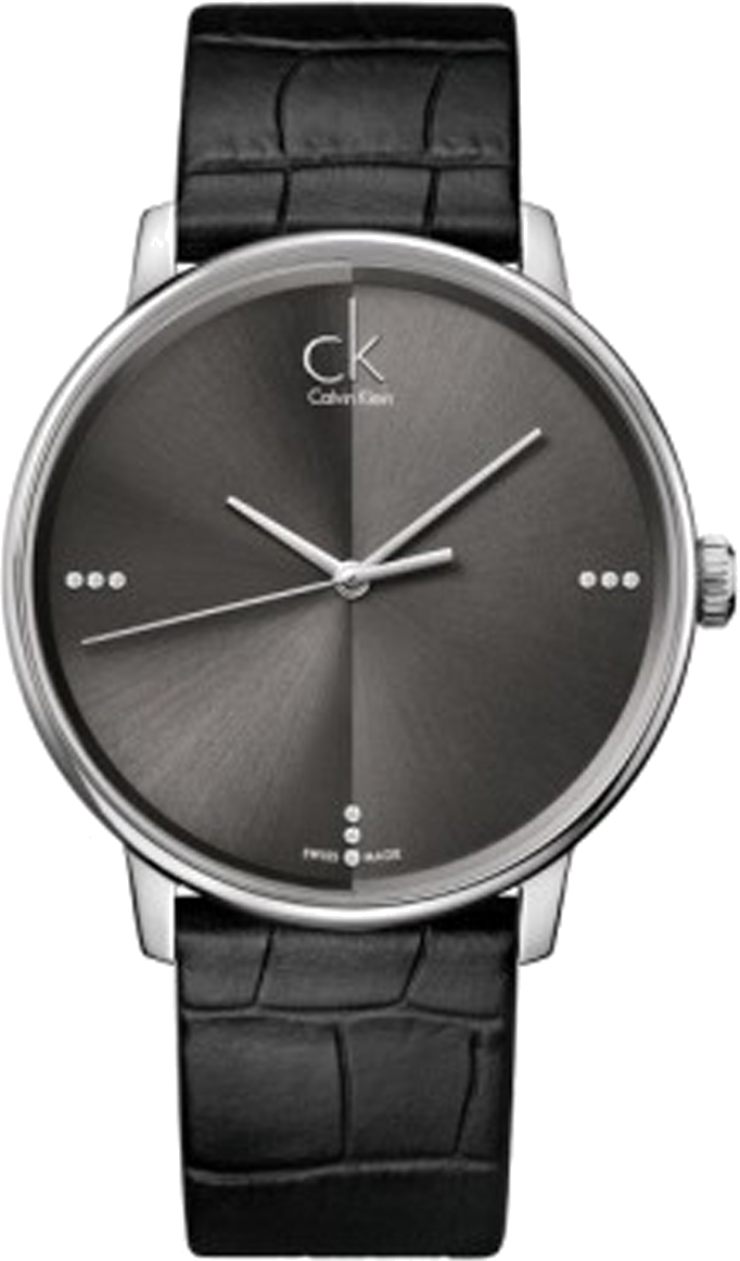 Calvin Klein K2Y2X1CU montrant le cadran noir et le bracelet acier inoxydable — Montres Outlet