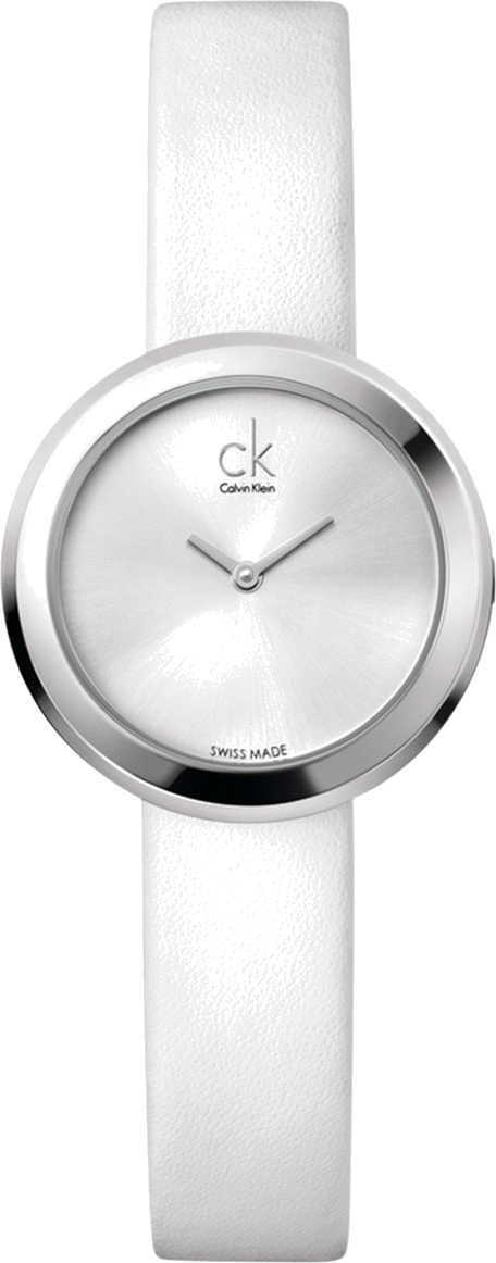 Montre Femme Calvin Klein Firm K3N231L6 bracelet cuir blanc