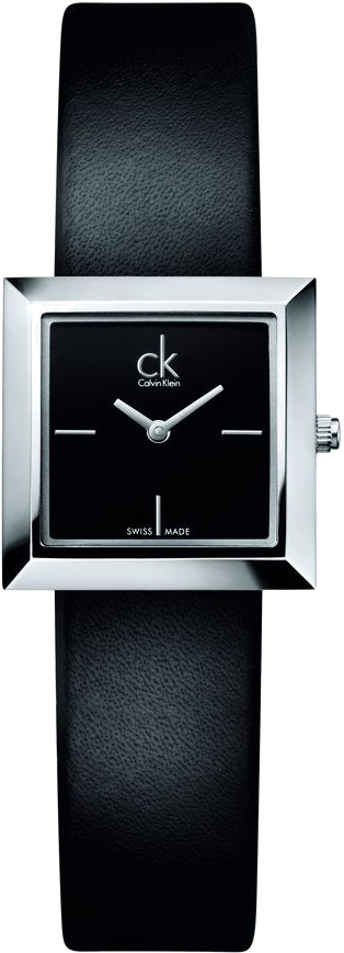 Montre Femme Calvin Klein Mark K3R231C1 quartz cadran noir bracelet cuir noir