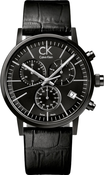 Montre Calvin Klein K7627401 Chronographe en Cuir Noir 42mm