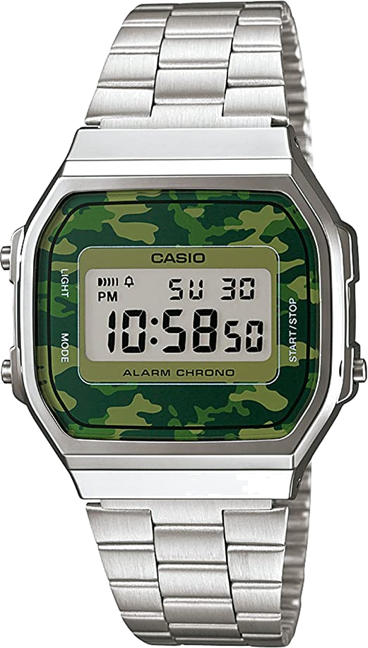 Montre Casio A168WEC-3EF à Cadran Camouflage Militaire et Bracelet en Métal