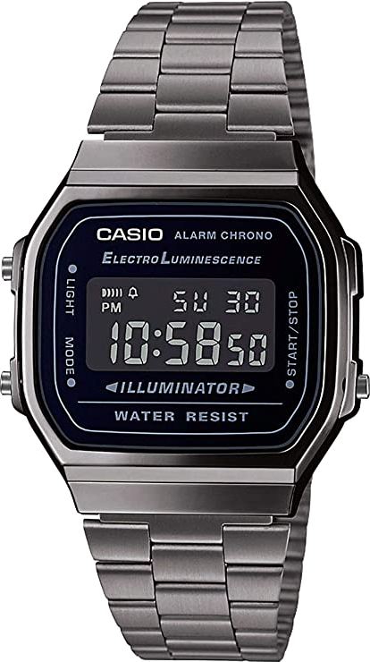 Montre Casio Collection Vintage A168WEGG-1BEF cadran noir digitale en métal noir