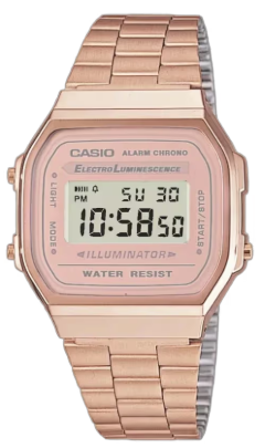 Montre Casio A168WG-5DF en Acier Inoxydable Plaqué Or Rose