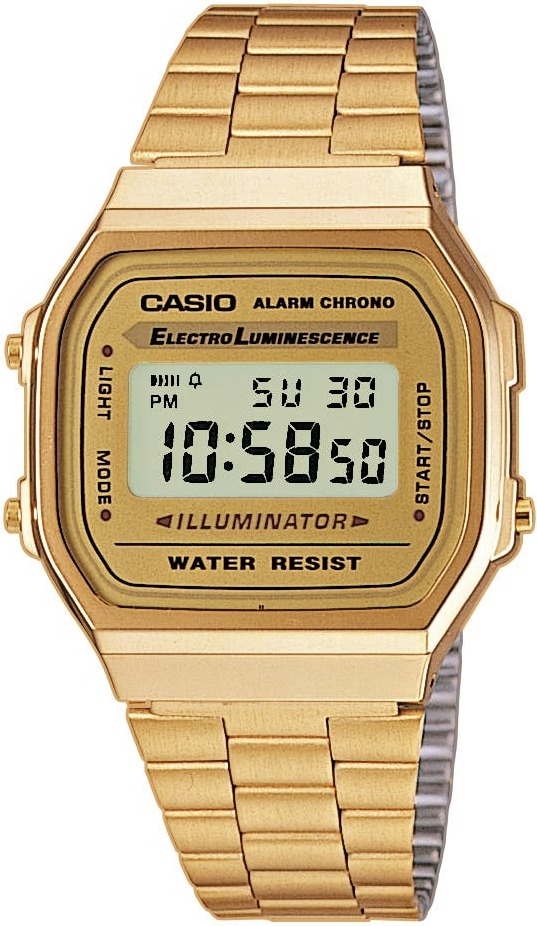 Montre Casio Vintage Digitale A168WG-9EF dorée bracelet acier plaqué or