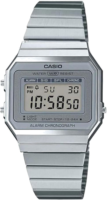 Montre retro Casio Collection Vintage A700WE affichage digital bracelet métal