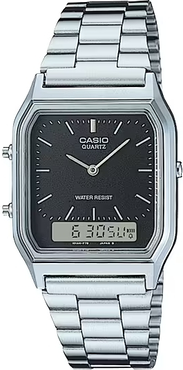 Montre Casio AQ-230A-1DMQYES en Acier Inoxydable à Double Affichage Noir