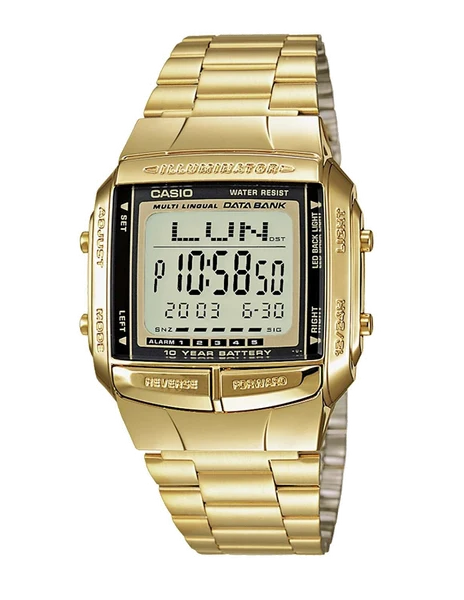 Montre Homme Casio Data Bank DB-360GN-9AEF métal doré jaune
