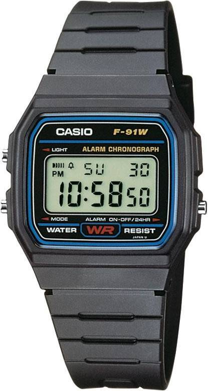 Montre Homme digitale Casio Vintage F-91W-1YEF résine noire