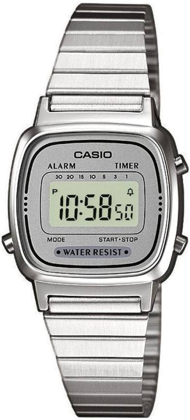 Montre Femme retro Casio Vintage LA670WEA-7EF affichage digital cadran gris