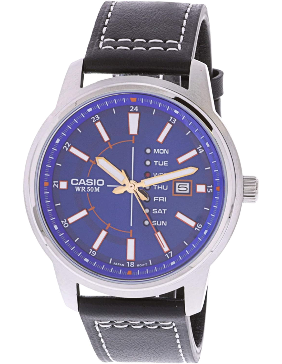 Montre Homme Casio MTP-E128L-2A1V Cadran Bleu et Bracelet Cuir