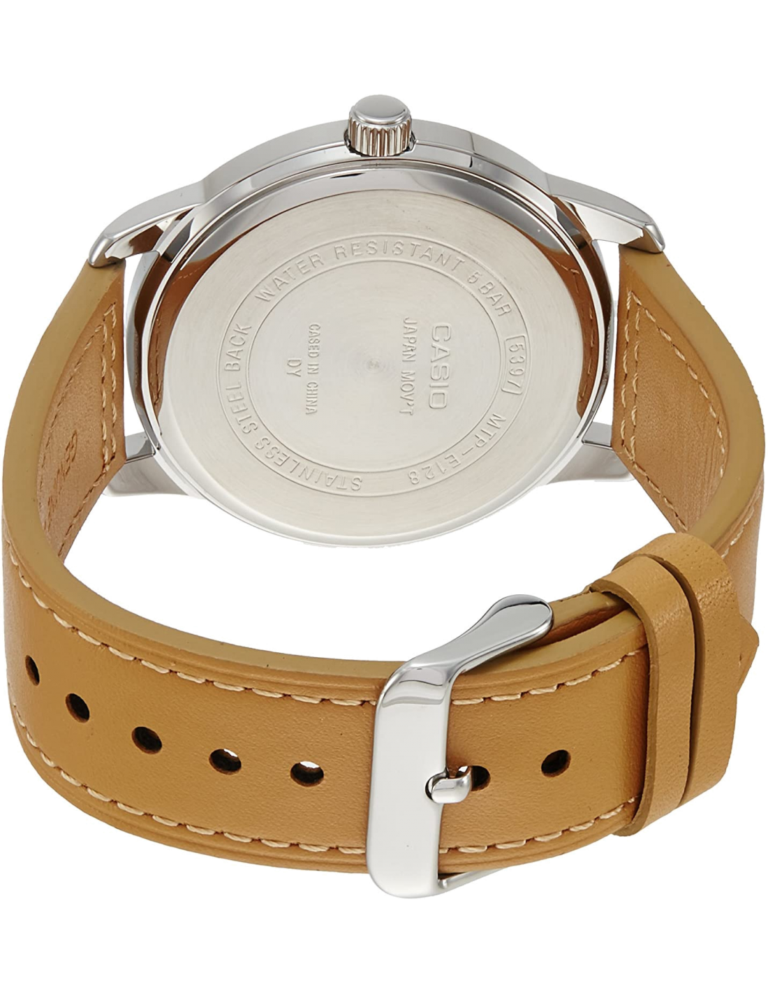 Montre Casio MTP-E128L-2A2V Cadran Bleu et Bracelet Cuir Brun