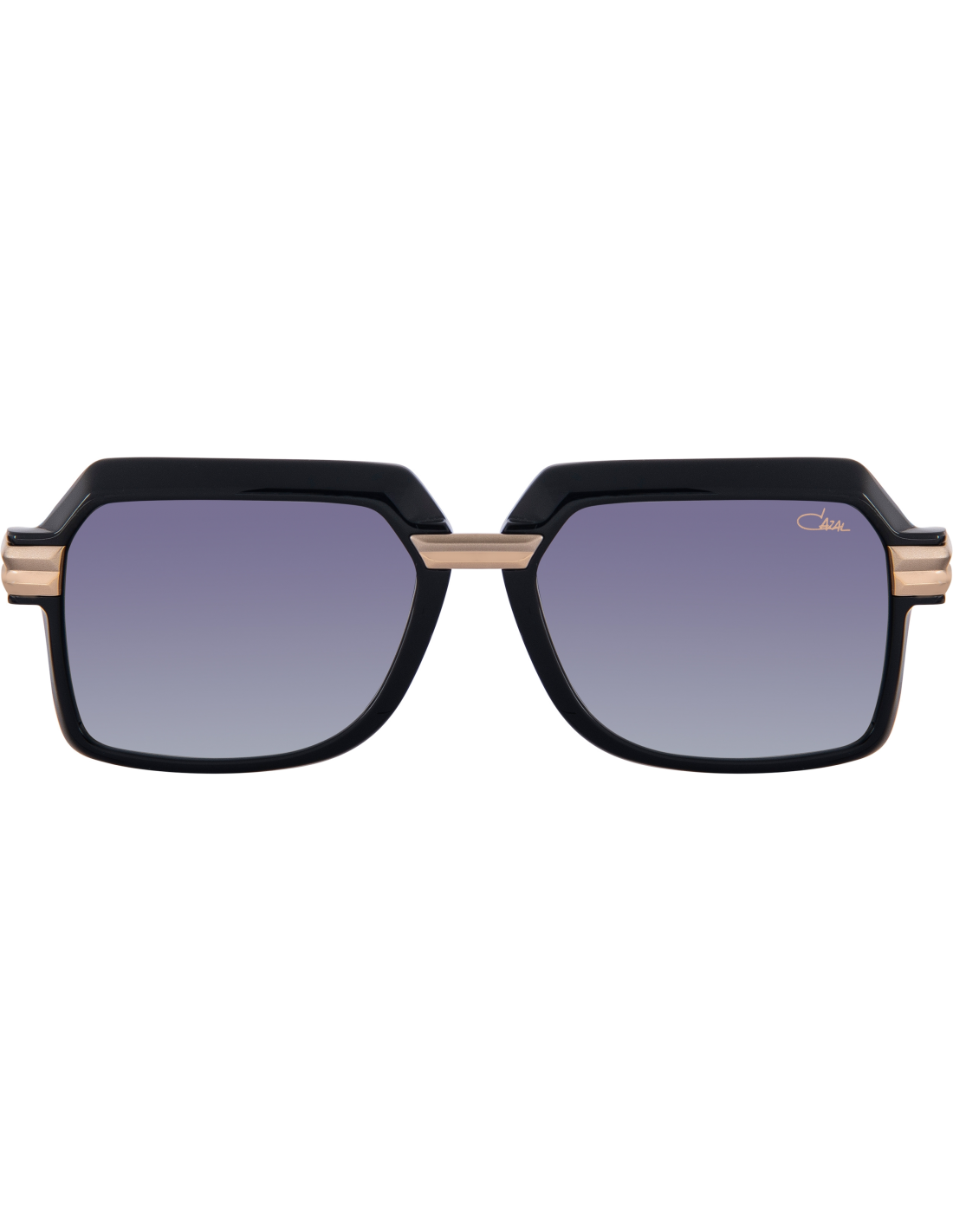 Lunettes de soleil Cazal 8043 001 pour Homme - Monture rectangulaire noire et dorée vue 2