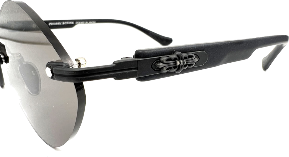 Lunettes de Soleil Chrome Hearts Diamond 108457BK - Monture noire cerclée vue 3