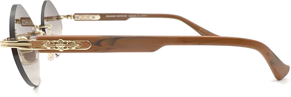 Lunettes de soleil Chrome Hearts Diamond CH8132 BH/SS - Monture plastique géométrique, verres marron vue 2