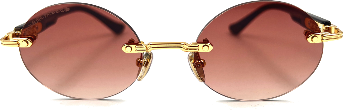 Lunettes de Soleil Chrome Hearts Deep III 108659 - Forme Ronde, Verres Marron, Unisexe vue 2