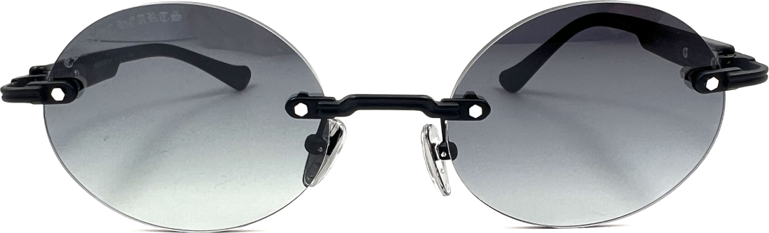 Lunettes de Soleil Chrome Hearts Deep III 108660 - Monture Ronde Noire Unisexe vue 2