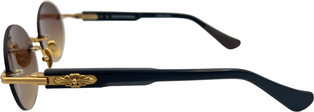 Lunettes de Soleil Chrome Hearts Deep 3 - Réf. 109843 - Monture Ronde Acétate Noir Unisexe vue 3