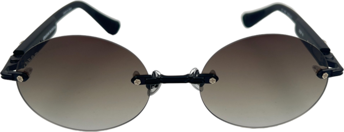 Lunettes de Soleil Chrome Hearts Deep III - Monture Ronde Noire Unisexe - Réf. 109844 vue 2