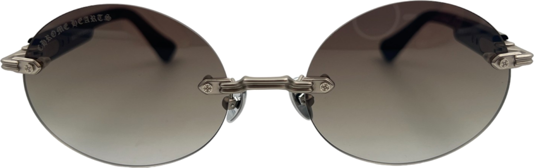 Lunettes de Soleil Chrome Hearts Deep 3 - Monture Ronde Noire Mat en Acétate - Réf. 109845 - Unisexe vue 2
