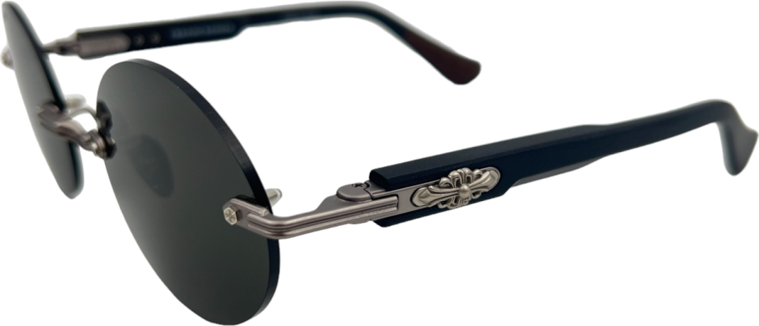 Lunettes de Soleil Chrome Hearts Deep 3 - Monture Ronde Noire Unisexe - Réf. 109846 vue 2
