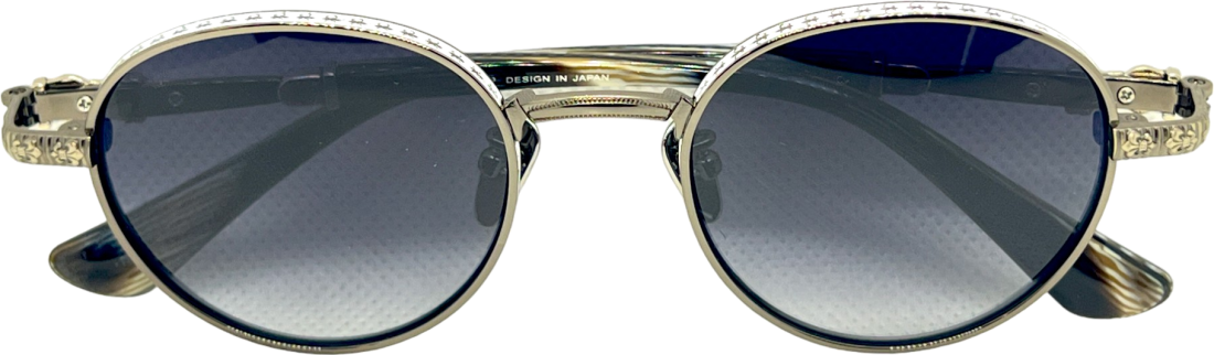 Lunettes de Soleil Chrome Hearts Réf. 110035 - Monture Ronde Métal Gris Unisexe vue 2