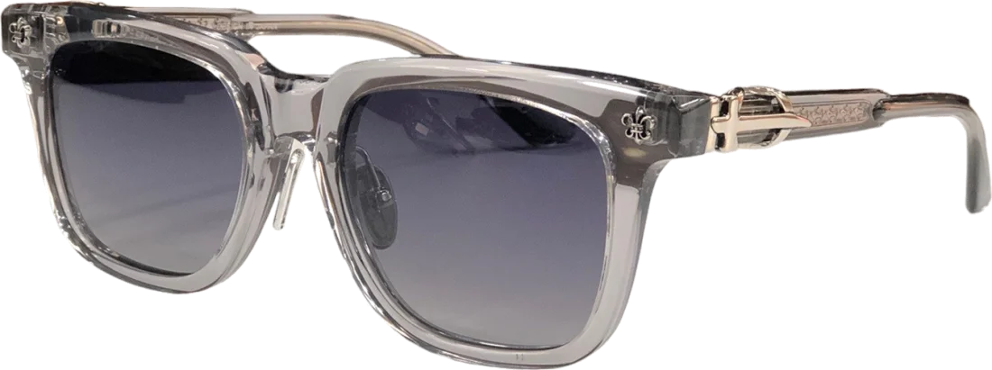 Lunettes de soleil Chrome Hearts CH8127 monture transparente grise rectangulaires en acétate