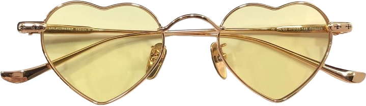 Lunettes de soleil Chrome Hearts Beam 110044 - Monture coeur en métal doré jaune pour femme vue 2