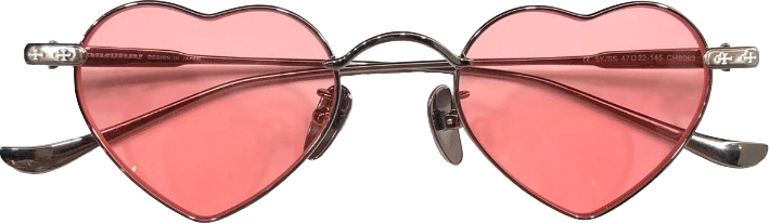 Lunettes de Soleil Chrome Hearts Beam 110045 - Monture coeur métal gris, verres rose pour femme vue 2