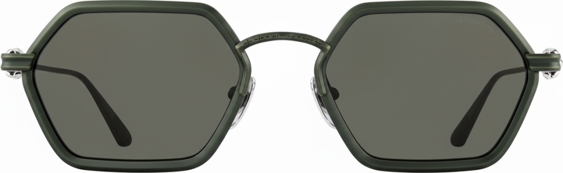 Lunettes de soleil Chrome Hearts Datass BDOLV-388 - Monture hexagonale métal vert olive - Unisexe vue 2
