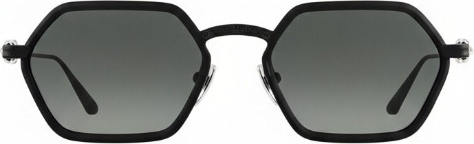 Lunettes de soleil Chrome Hearts Datass MBK-G64 - Monture hexagonale métal noir - Unisexe vue 2