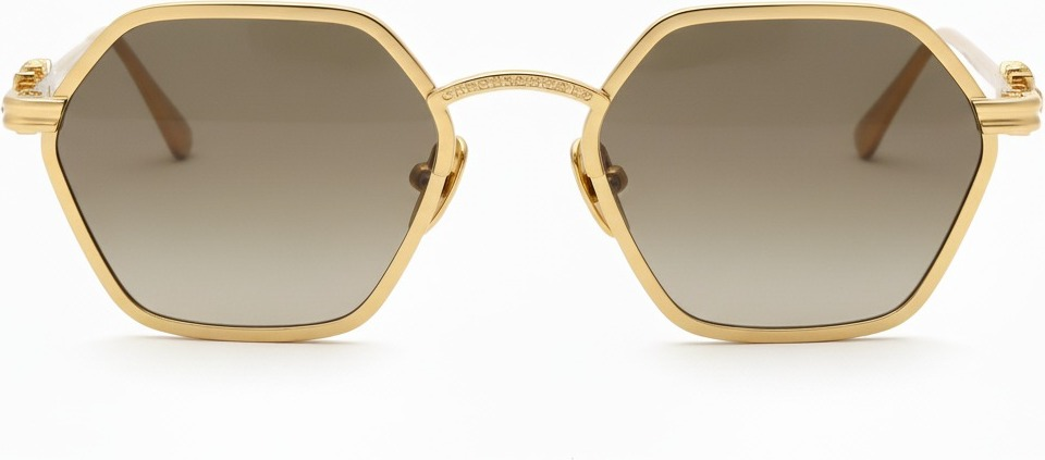 Lunettes de soleil Chrome Hearts Datass (DATASS-112148) - Monture hexagonale en métal doré - Unisexe vue 2