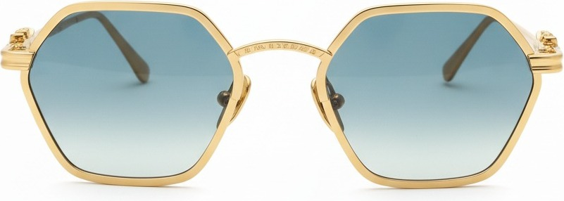 Lunettes de soleil Chrome Hearts Datass DATASS-112149, monture hexagonale dorée métal unisexe vue 2