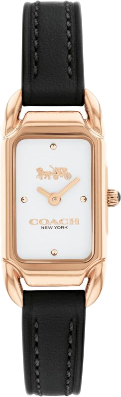Montre femme Coach Cadie 14504027 cadran acier or rose bracelet cuir de veau fin