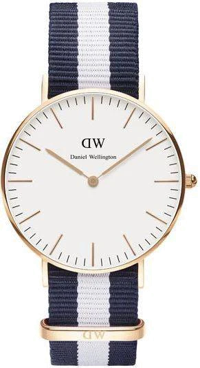 Montre Daniel Wellington Classic Glasgow DW00100031 Bracelet NATO bleu et blanc