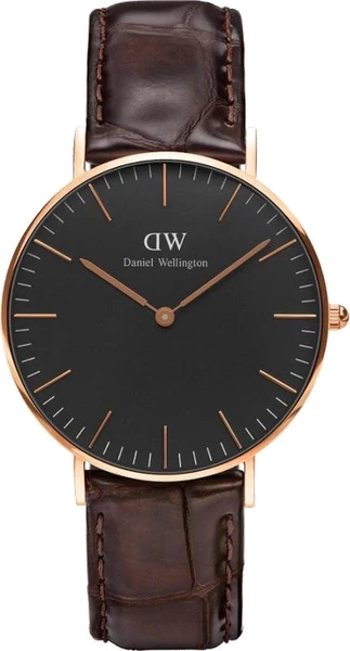 Montre Daniel Wellington Classic Black York DW00100140 bracelet cuir marron