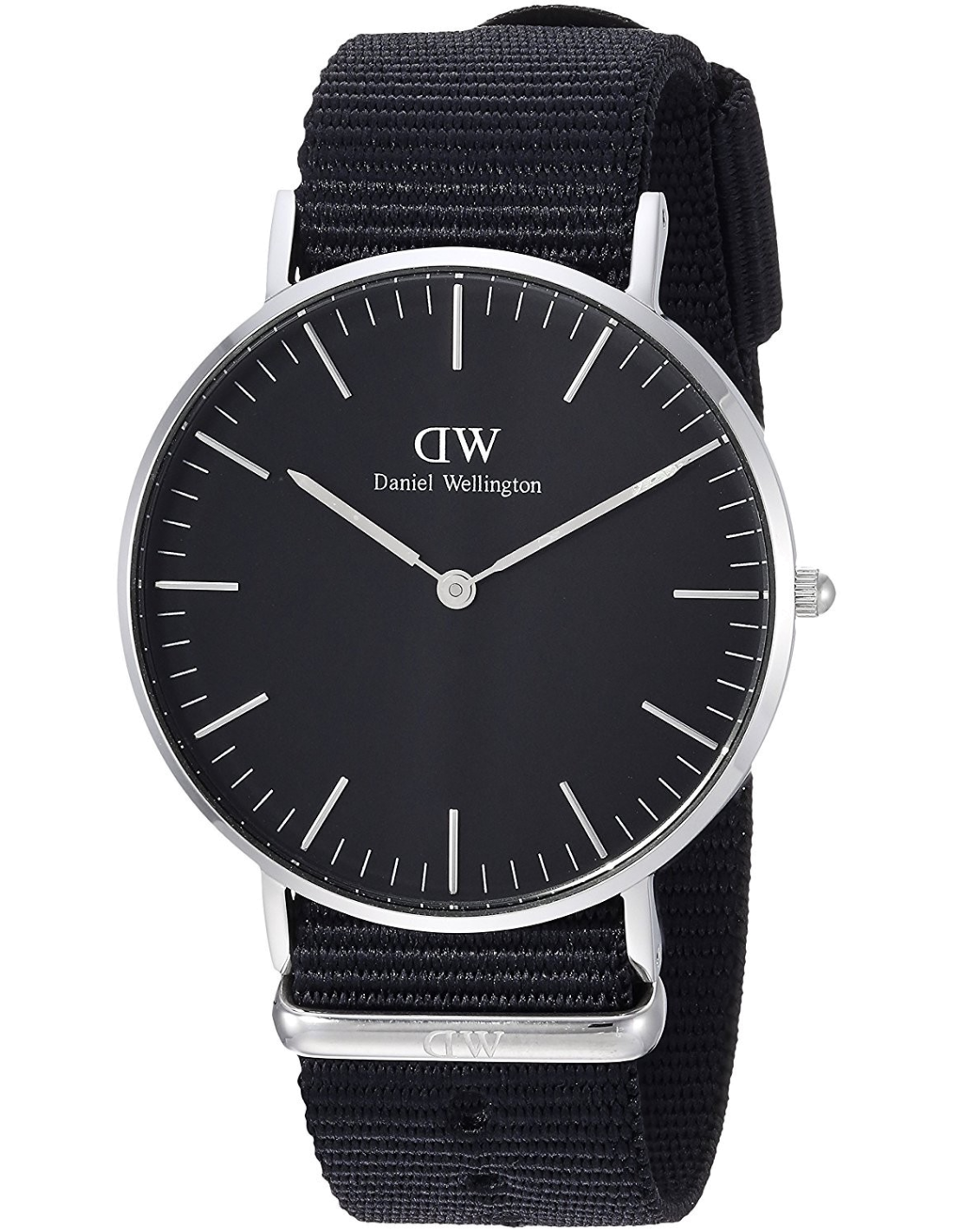 Montre Daniel Wellington DW00100151 bracelet NATO noir et cadran blanc