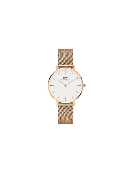 Montre Daniel Wellington Petite Melrose DW00100163 Maille milanaise or rose cadran blanc