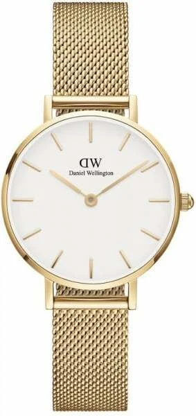 Montre Daniel Wellington Petite Evergold 28mm DW00100350 en maille milanaise doré jaune