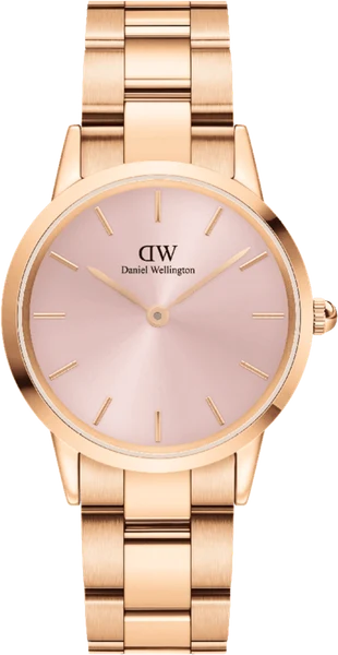 Montre Femme Daniel Wellington Iconic Link 32mm DW00100369 bracelet acier cadran rose