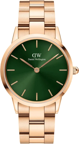 Montre Daniel Wellington DW00100421 Iconic Link Acier Doré et Cadran Vert 28 mm