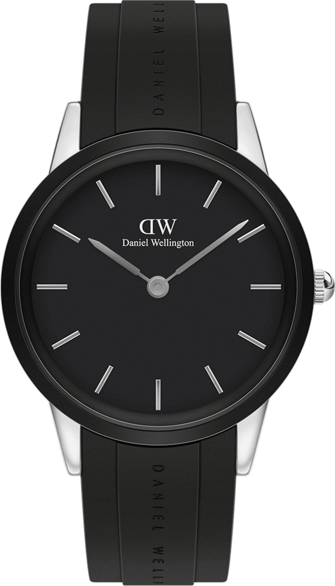 Montre Homme Daniel Wellington Iconic Motion Silver DW00100436 en silicone noir