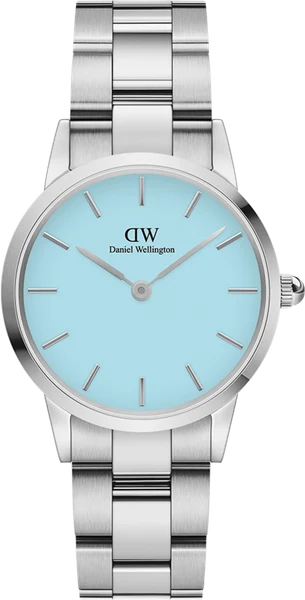 Montre Daniel Wellington DW00100540 Iconic Link Capri bleu pastel 28mm en acier poli