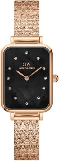 Montre Daniel Wellington DW00100579 Quadro Lumine Maille Milanaise Or Rose